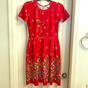 🦄  Lularoe Amelia Red Dress UNICORN ALERT 🦄